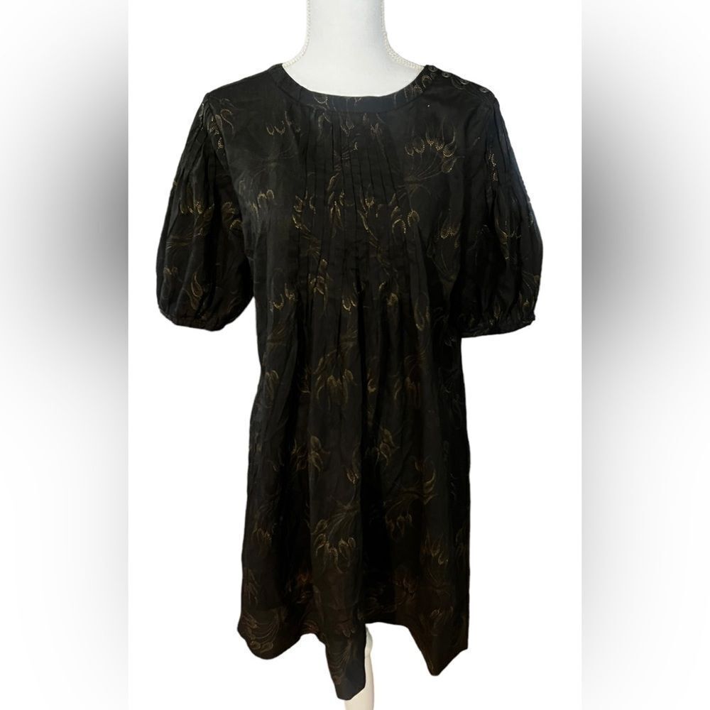 Ted Baker Black Dress with Subtle Gold Print